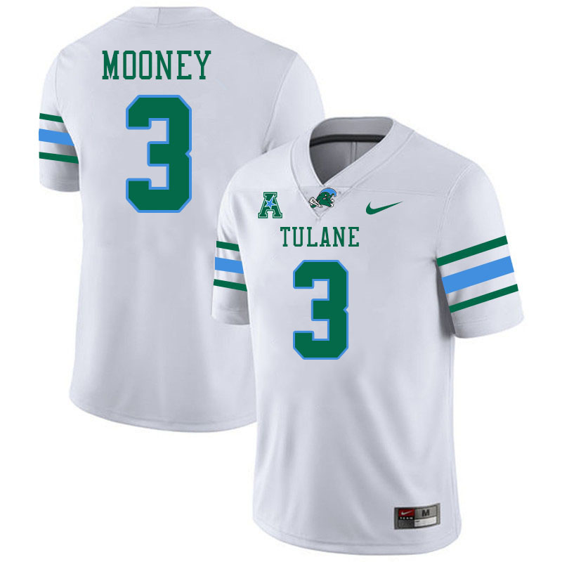 #3 Darnell Mooney Tulane Green Wave Jersey College Football Uniforms,Apparels Stitched-White